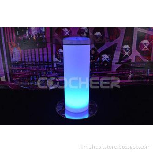 Glass Top Led Bar Table Rechargeable Commercial illuminated